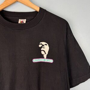 VTG Disney Mannequins Dance Palace Pleasure Island Mens XL Black T-Shirt FLAW